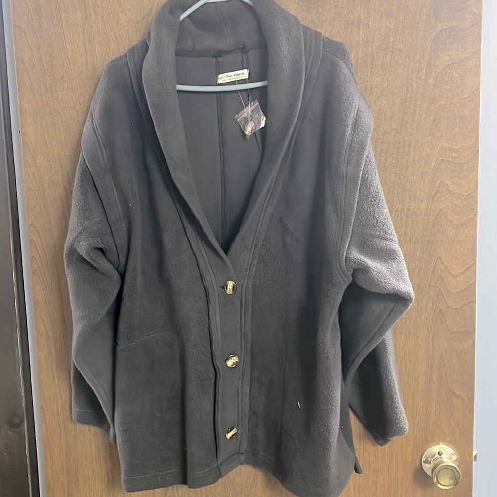Free People Fleece Sweater with Buttons